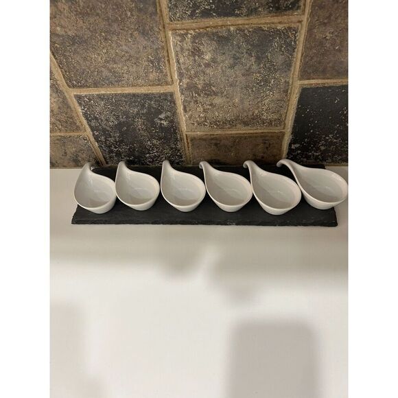 Pier 1 Imports Tasting Party 6 pieces Tasting Spoon Set and 1 Slate Tray - Picture 4 of 9